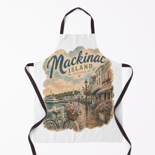 Item preview, Mackinac Island Michigan | Vintage Waterfront Graphic designed and sold by Rewind Society.