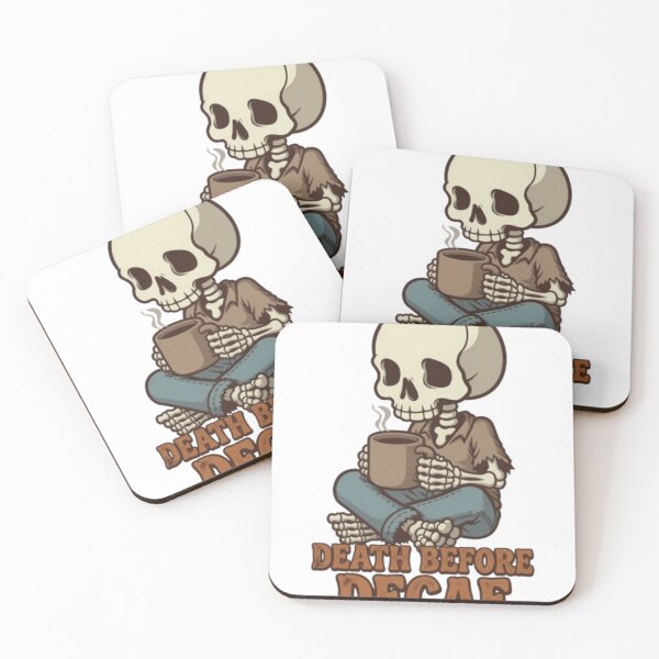 Item preview, Funny Skeleton Drinking Coffee - Death Before Decaf designed and sold by Kreativio.