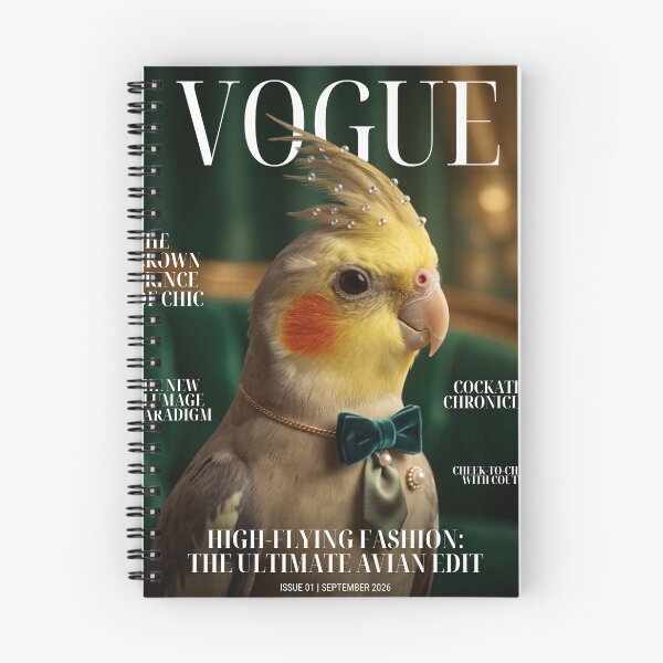 Item preview, Vogue Cockatiel Fashion Magazine Poster Art designed and sold by junkyartist.