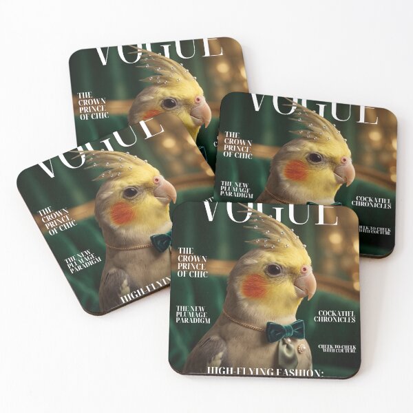 Item preview, Vogue Cockatiel Fashion Magazine Poster Art designed and sold by junkyartist.