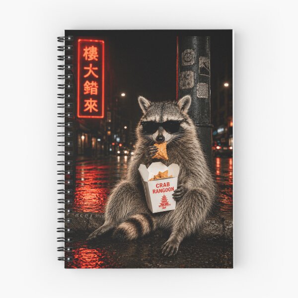 Item preview, Funny Raccoon Eating Crab Rangoon On The Street designed and sold by 76Valeria.