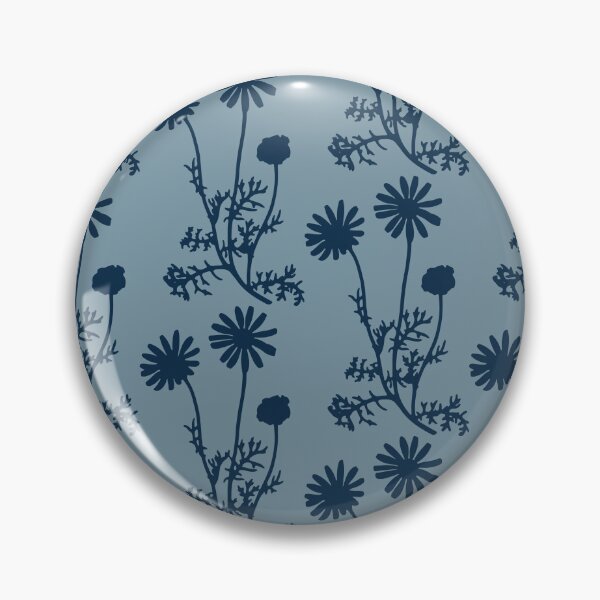 Item preview, Floral Botanical Wild Daisies Pattern in Dusty Blue designed and sold by kierkegaard.