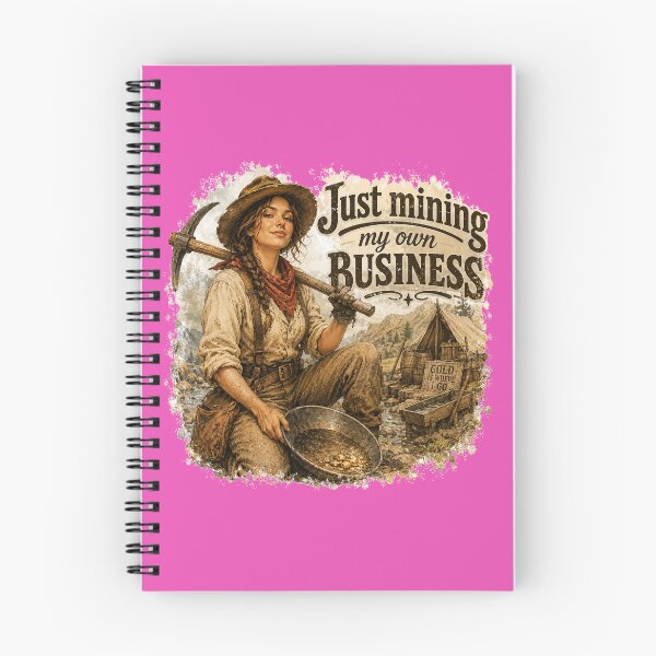 Item preview,  Just Mining My Own Business Vintage Gold Woman Prospector Funny Western Humor designed and sold by AnimalAirtistry.