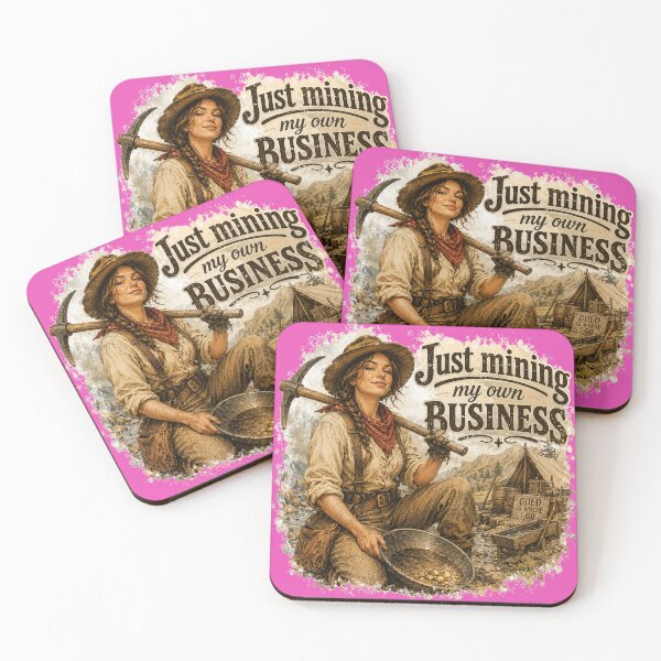 Item preview,  Just Mining My Own Business Vintage Gold Woman Prospector Funny Western Humor designed and sold by AnimalAirtistry.