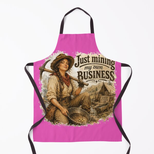 Item preview, Just Mining My Own Business Vintage Gold Woman Prospector Funny Western Humor designed and sold by AnimalAirtistry.