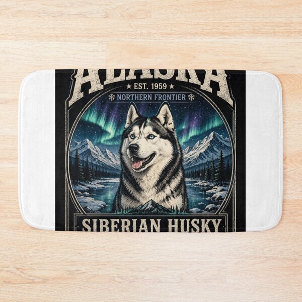 Item preview, Alaska Northern Frontier  Siberian Husky Adventure  Vintage National Park Camping Dog T-Shirt designed and sold by TeeVibeHaus.