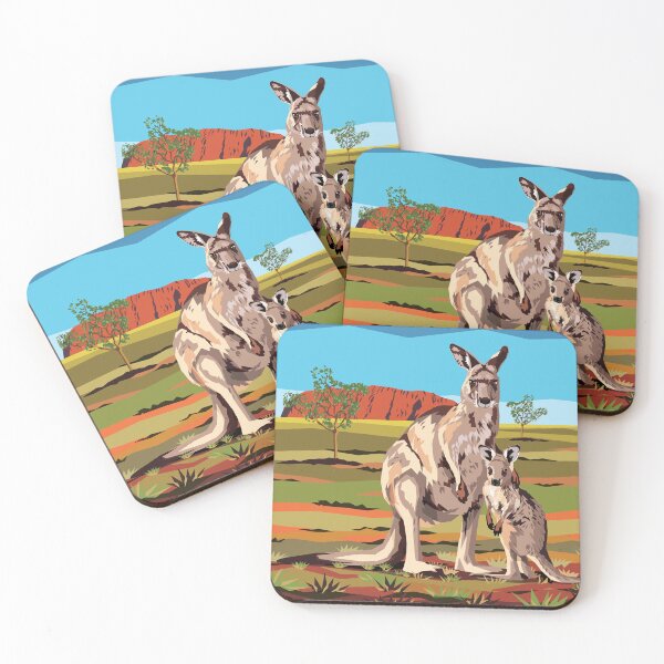 Item preview, Kangaroos at Uluru designed and sold by Art by Ira.