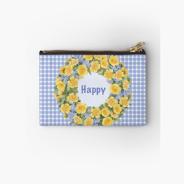 Item preview, Buttercups & Forget-Me-Nots Gingham Happy Print designed and sold by GabrielleStudio.