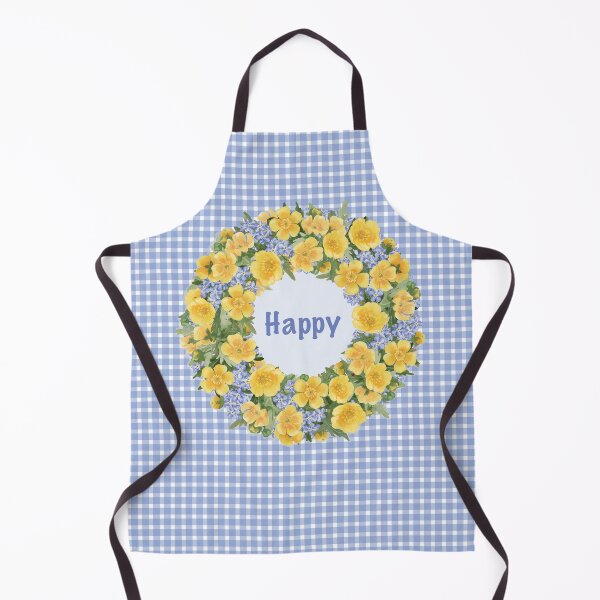 Item preview, Buttercups & Forget-Me-Nots Gingham Happy Print designed and sold by GabrielleStudio.