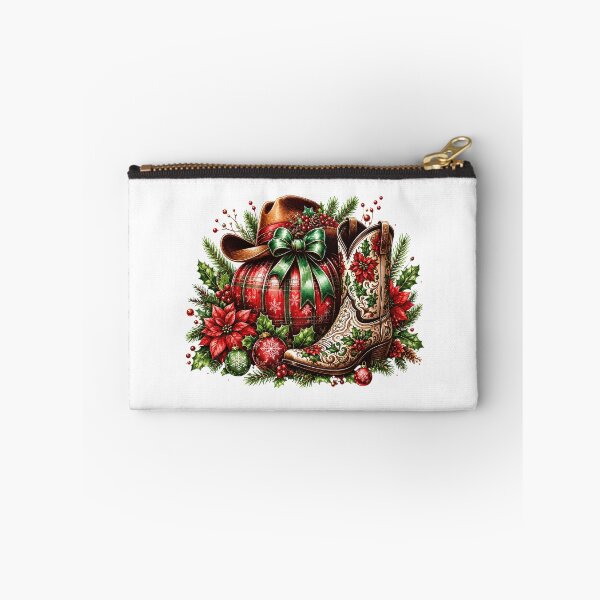 Item preview, western christmas - Festive holiday still life with cowboy boot designed and sold by Steele-Art.