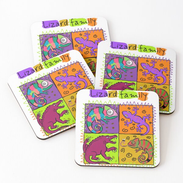 Item preview, Colorful lizard family pop art designed and sold by HAPPYYULY.