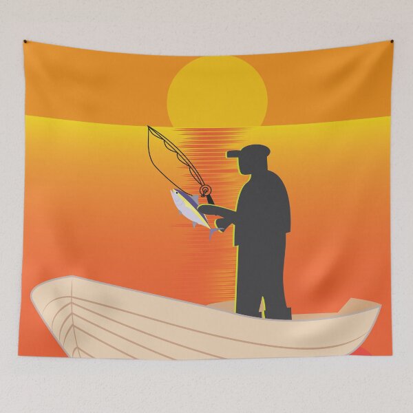 Item preview, Fishing During Sunset or Sunrise designed and sold by ROSE ANN BANILAR.
