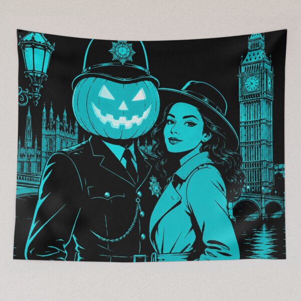 Item preview, Headless Horseman London Patrol - Horror Retro Pop Art designed and sold by TheHorsemanRidesAgain.