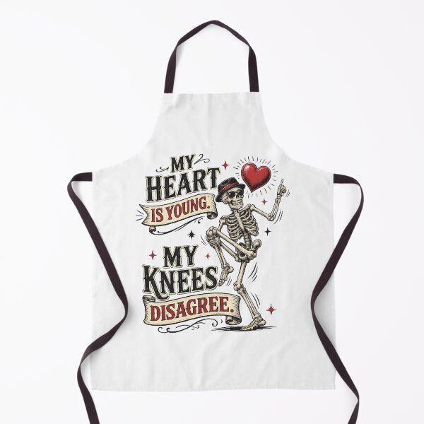Item preview, My Heart Is Young My Knees Disagree Funny Skeleton Design | Vintage Aging Humor | Still Got It Collection designed and sold by SoulThread Studio.