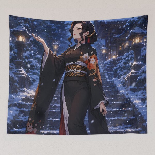 Item preview, Muzan Kibutsuji Demon Slayer Snowy Shrine Elegance designed and sold by mildaclairmo.