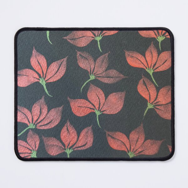 Item preview, Red Handpainted Metallic watercolor floral on Black background designed and sold by DesignsByCPR.