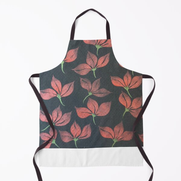 Item preview, Red Handpainted Metallic watercolor floral on Black background designed and sold by DesignsByCPR.