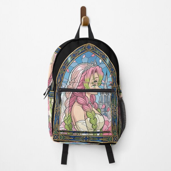 Item preview, Mitsuri Kanroji Demon Slayer Bridal Cathedral Stained Glass Portrait designed and sold by mildaclairmo.