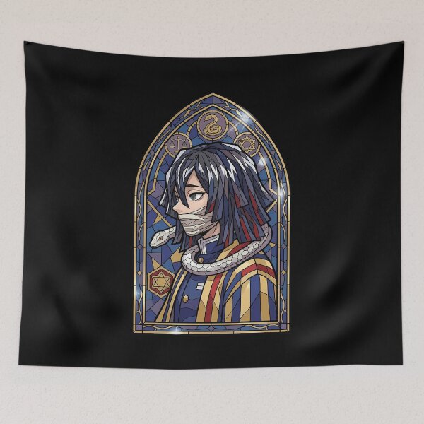 Item preview, Obanai Iguro Demon Slayer Celestial Serpent Stained Glass Window designed and sold by mildaclairmo.