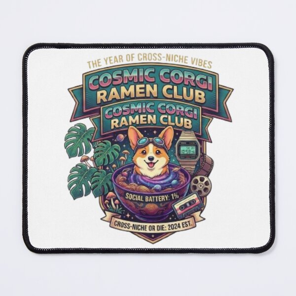 Item preview, Cosmic Corgi Ramen Club - Retro Vaporwave Space Dog designed and sold by Kreativio.