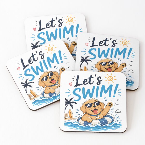 Item preview, Let's Swim! Cute Summer Beach Dog designed and sold by Elamraoui98.