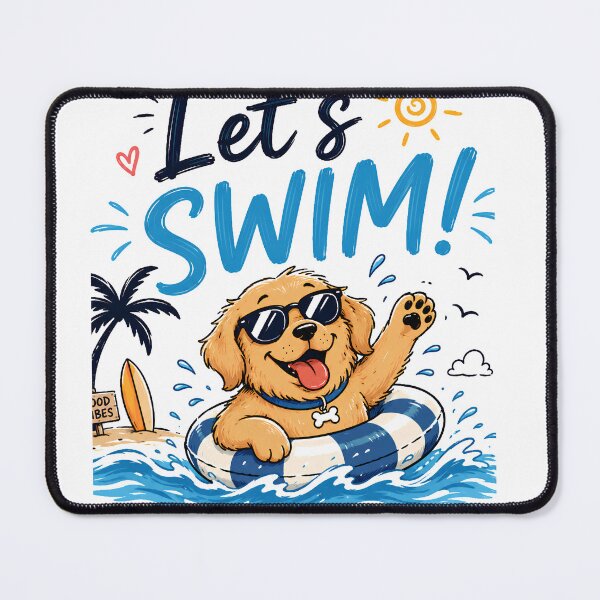 Item preview, Let's Swim! Cute Summer Beach Dog designed and sold by Elamraoui98.