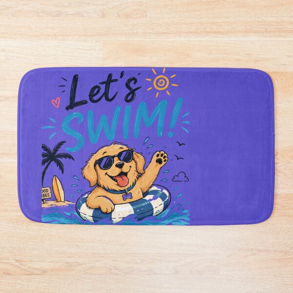 Item preview, Let's Swim! Cute Summer Beach Dog designed and sold by Smart-ish Studio.