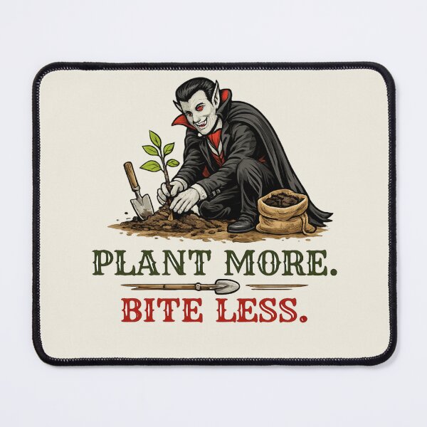 Item preview, Plant More. Bite Less. – Funny Eco Vampire Planting Tree Vintage T-Shirt designed and sold by Alpine-Ink.