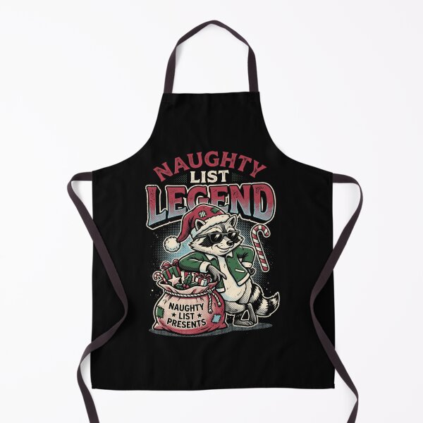 Item preview, Naughty List Legend Christmas Raccoon - Raccoon wearing Santa hat presents designed and sold by Steele-Art.