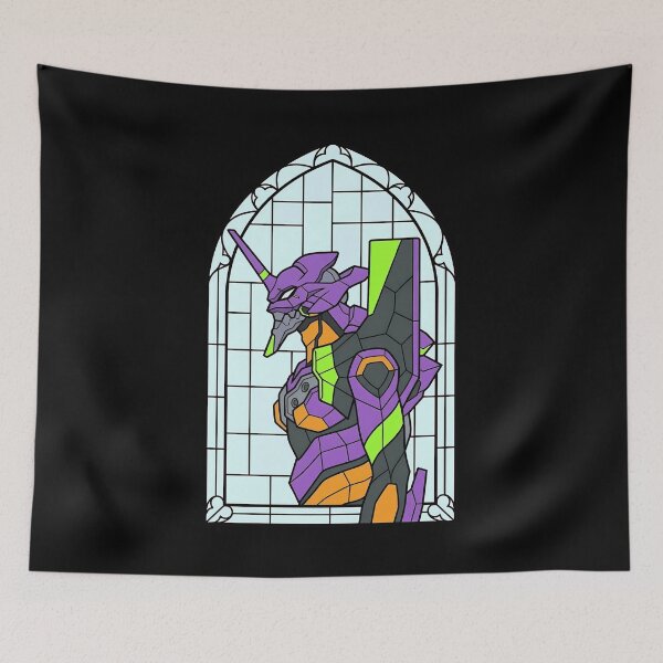 Item preview, Evangelion Unit 01 Neon Genesis Evangelion Minimal Stained Glass Mecha designed and sold by mildaclairmo.