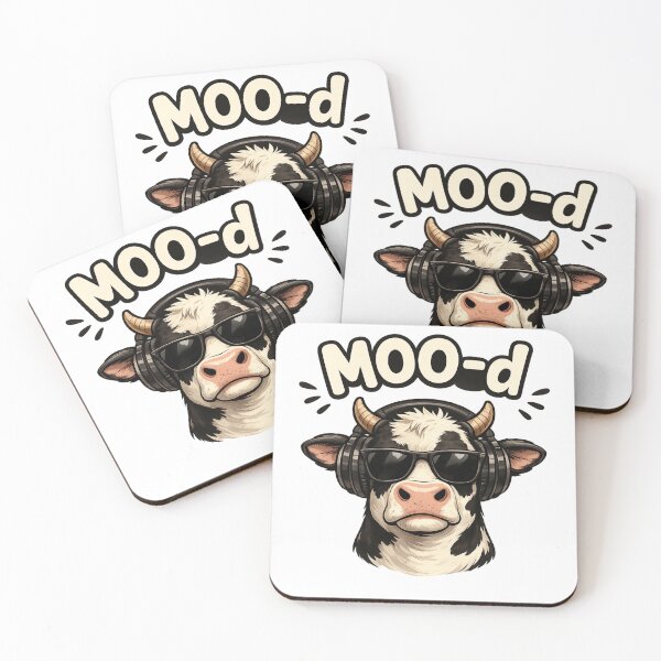 Item preview, Moo-d | Funny Cool Cow Cartoon with Headphones designed and sold by BabiesNanimals.