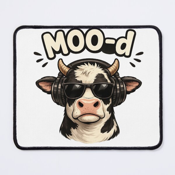 Item preview, Moo-d | Funny Cool Cow Cartoon with Headphones designed and sold by BabiesNanimals.