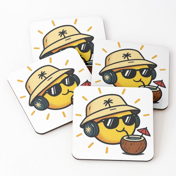 Item preview, Cool Summer Sun Drinking Coconut designed and sold by Smart-ish Studio.
