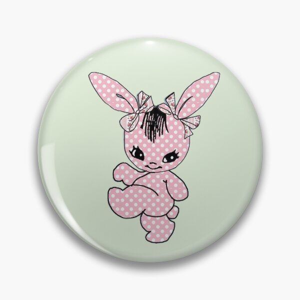 Item preview, Pink Polka Dot Bunny | Kawaii Goth Rabbit | Coquette Bunny Art designed and sold by LoLife.
