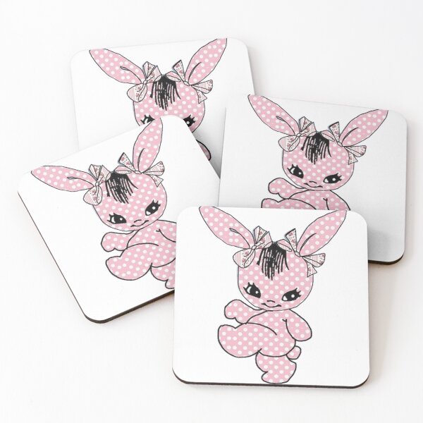 Item preview, Pink Polka Dot Bunny | Kawaii Goth Rabbit | Coquette Bunny Art designed and sold by LoLife.