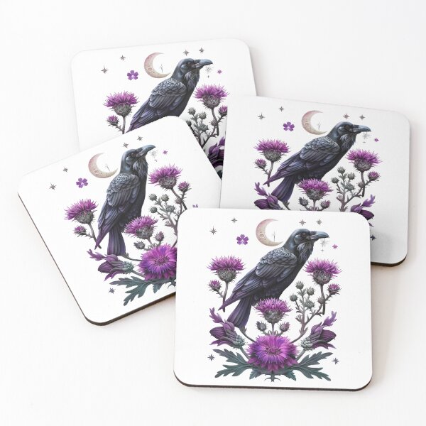 Item preview, Raven and thistles designed and sold by FoldedRainbow.