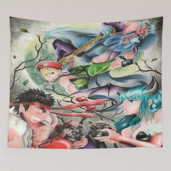 Item preview, Fighters vs Monsters Gamer Crossover Illustration designed and sold by CuervoRonronero.