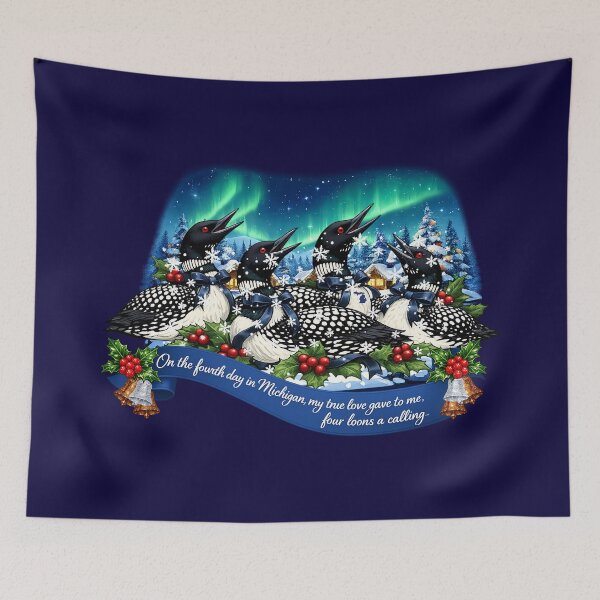 Item preview, Four Loons a Calling | 12 Days in Michigan designed and sold by FreshWaterWares.