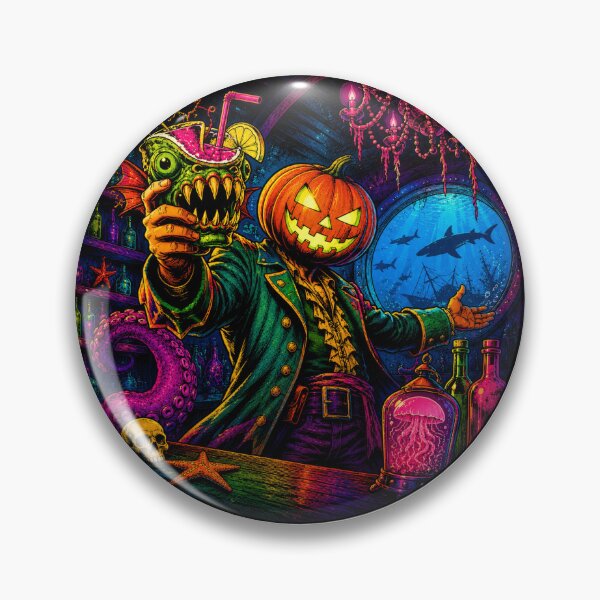 Item preview, Headless Horseman Underwater Tavern - Halloween Retro Pulp Art designed and sold by TheHorsemanRidesAgain.