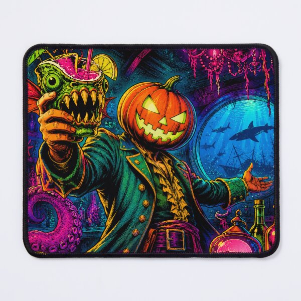Item preview, Headless Horseman Underwater Tavern - Halloween Retro Pulp Art designed and sold by TheHorsemanRidesAgain.