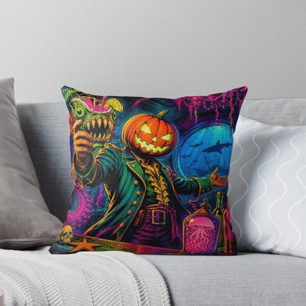 Item preview, Headless Horseman Underwater Tavern - Halloween Retro Pulp Art designed and sold by TheHorsemanRidesAgain.