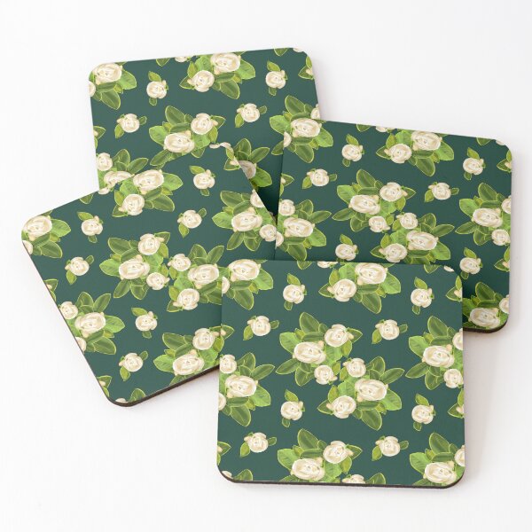 Item preview, Magnolia Flowers Emerald Green Botanical Illustration designed and sold by ItsPinkLemonade.
