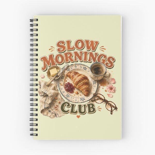 Item preview, Slow Mornings Club | Vintage French Breakfast Graphic T-Shirt | Croissant & Coffee Illustration designed and sold by UUniqueIImprint.