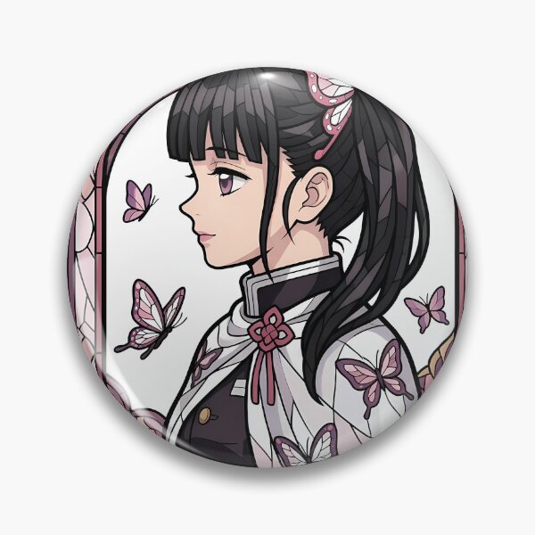 Item preview, Kanao Tsuyuri Demon Slayer Pink Butterfly Stained Glass Grace designed and sold by mildaclairmo.