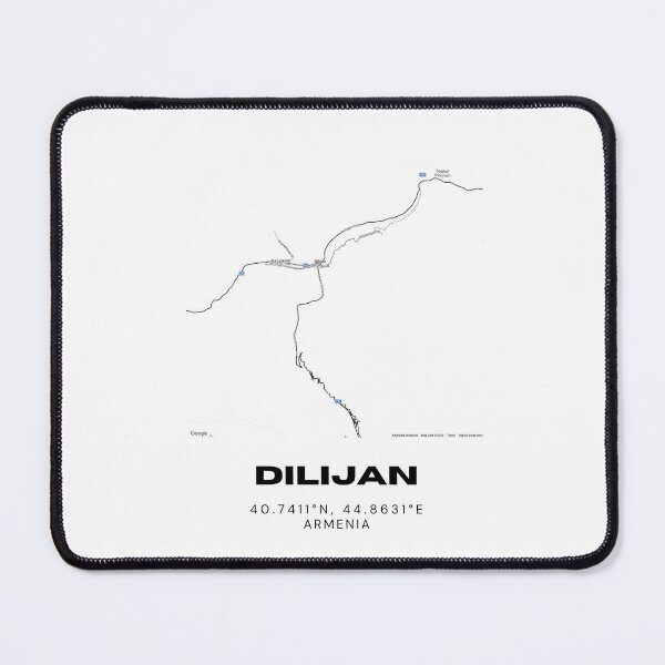 Item preview, Dilijan Armenia Minimalist City Map with Coordinates | Black and White Street Map Art Print designed and sold by RM-Journey.