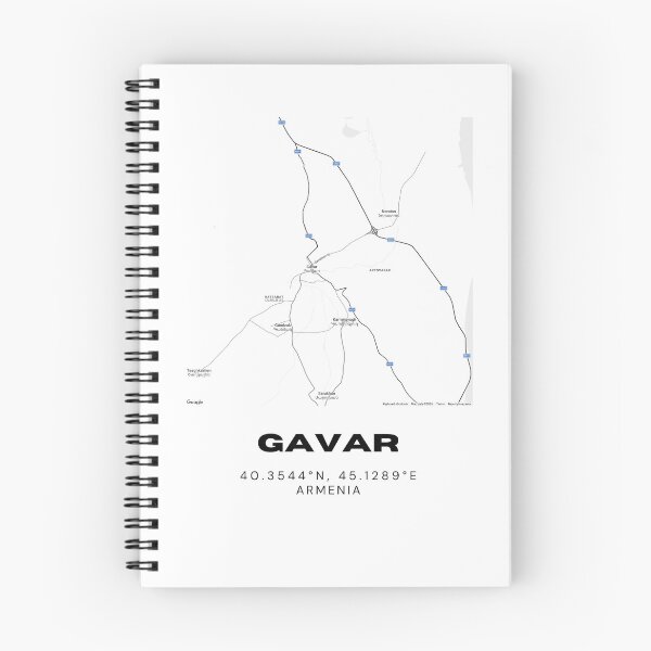 Item preview, Gavar Armenia Minimalist City Map with Coordinates | Black and White Street Map Art Print designed and sold by RM-Journey.