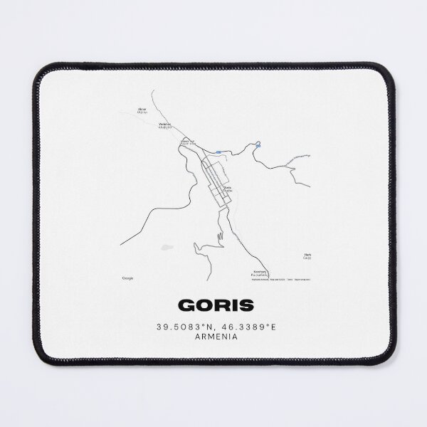 Item preview, Goris Armenia Minimalist City Map with Coordinates | Black and White Street Map Art Print designed and sold by RM-Journey.