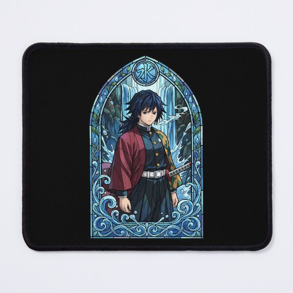 Item preview, Giyu Tomioka Demon Slayer Waterfall Guardian Stained Glass designed and sold by mildaclairmo.