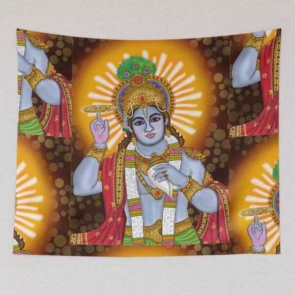 Item preview, Lord Krishna Artwork | Divine Hindu God Digital Painting Illustration designed and sold by Harshit_Digital_Arts.