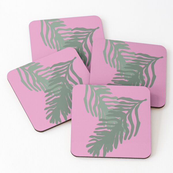Item preview, Bold Overlapping Fern Leaves Illustration, Pink Background designed and sold by FawnFeatherCo.